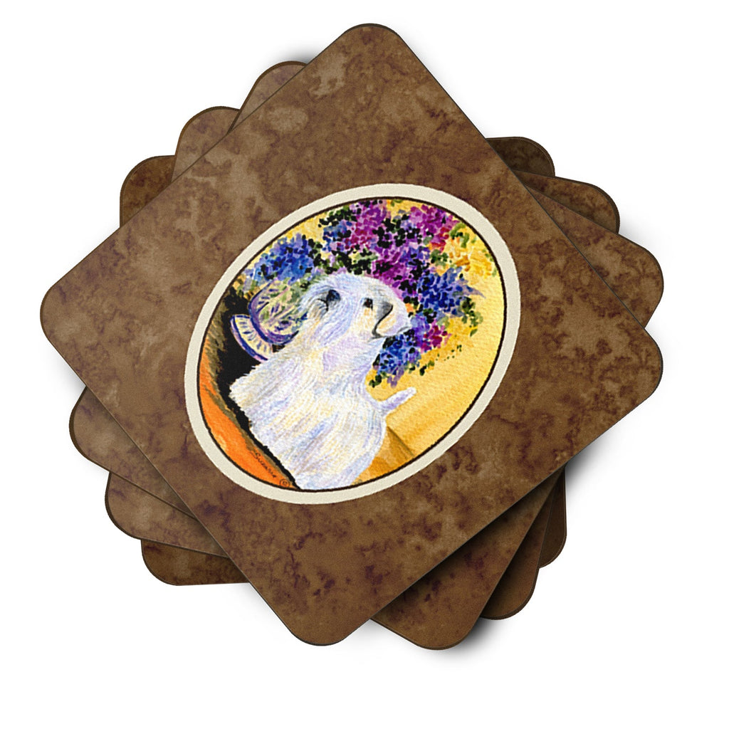 Sealyham Terrier Foam Coasters Set of 4 Cup Coasters for Indoor Outdoor, Tabletop Protection, Anti Slip, Mouse pad Material