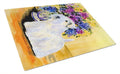 Sealyham Terrier Cutting Board Tempered Glass Kitchen Cutting Surface, Heat Resistant Chopping, Non-Slip Feet, Food Prep & Serving