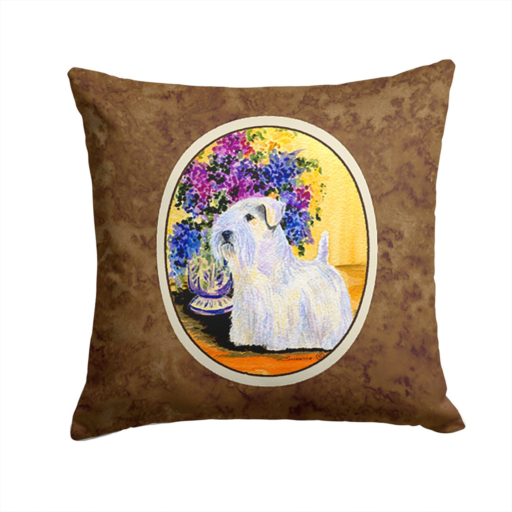 Sealyham Terrier Decorative Throw Pillow 14x14 Indoor Outdoor Accent Cushion, Fabric Cover with Insert for Sofa, Bed, Porch & Living Room