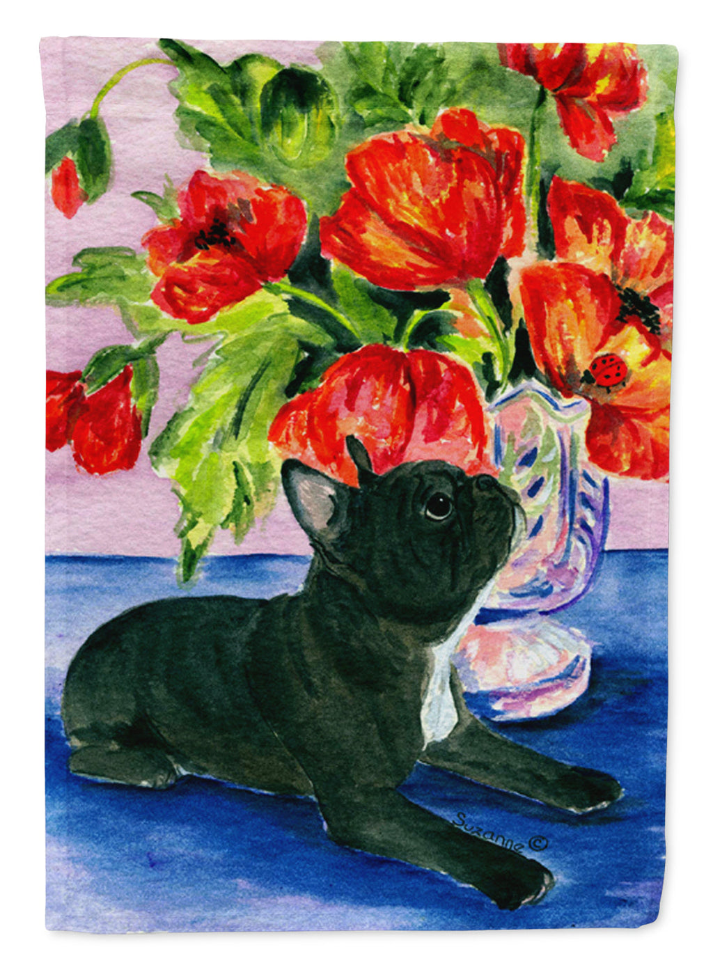French Bulldog House Flag 28x40 Porch Sleeve Pole Decorative Outside Yard Banner Artwork Wall Hanging, Polyester