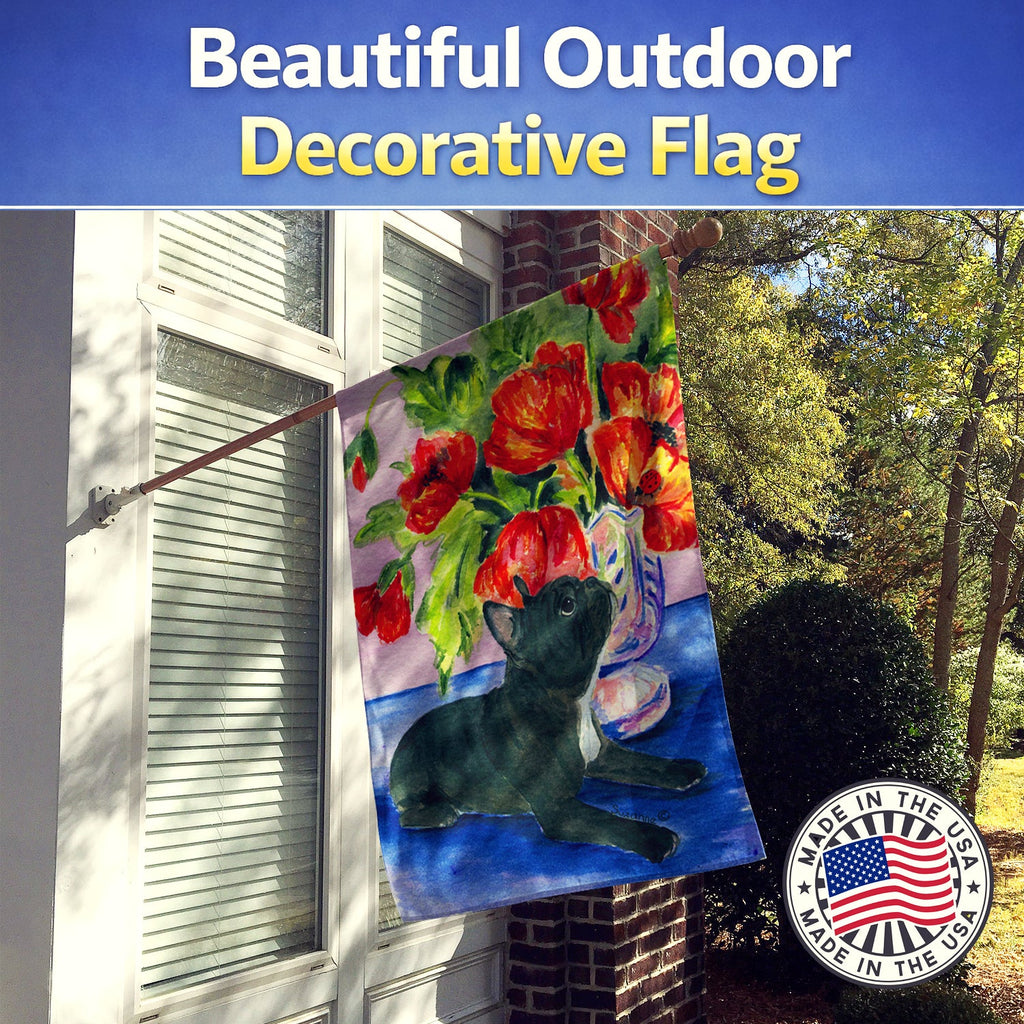 French Bulldog House Flag 28x40 Porch Sleeve Pole Decorative Outside Yard Banner Artwork Wall Hanging, Polyester