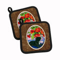 French Bulldog Pot Holder Set of 2 Heat Resistant Quilted Hot Pads 7.5 x 7.5 Inch, Insulated Kitchen Trivets for Cooking & Baking