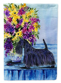 Scottish Terrier House Flag 28x40 Porch Sleeve Pole Decorative Outside Yard Banner Artwork Wall Hanging, Polyester