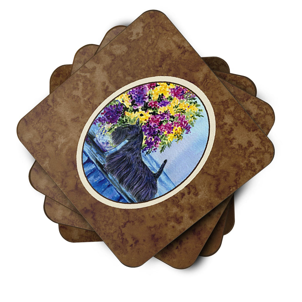 Scottish Terrier Foam Coasters Set of 4 Cup Coasters for Indoor Outdoor, Tabletop Protection, Anti Slip, Mouse pad Material