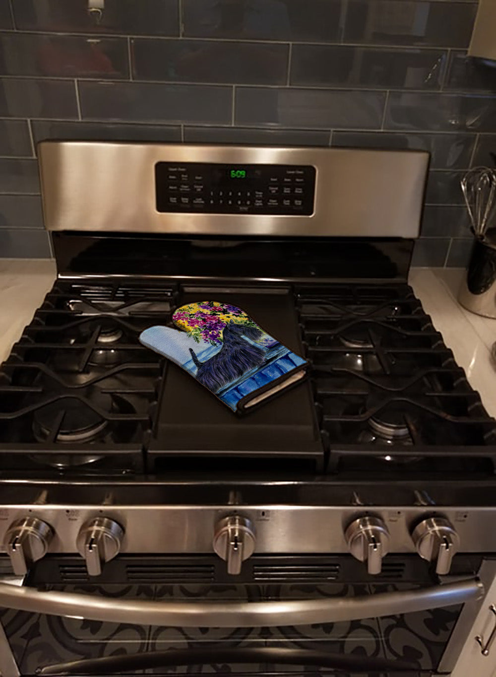 Scottish Terrier Oven Mitt Heat Resistant Thick Oven Mitt for Hot Pans and Oven, Kitchen Mitt Protect Hands, Cooking Baking Glove