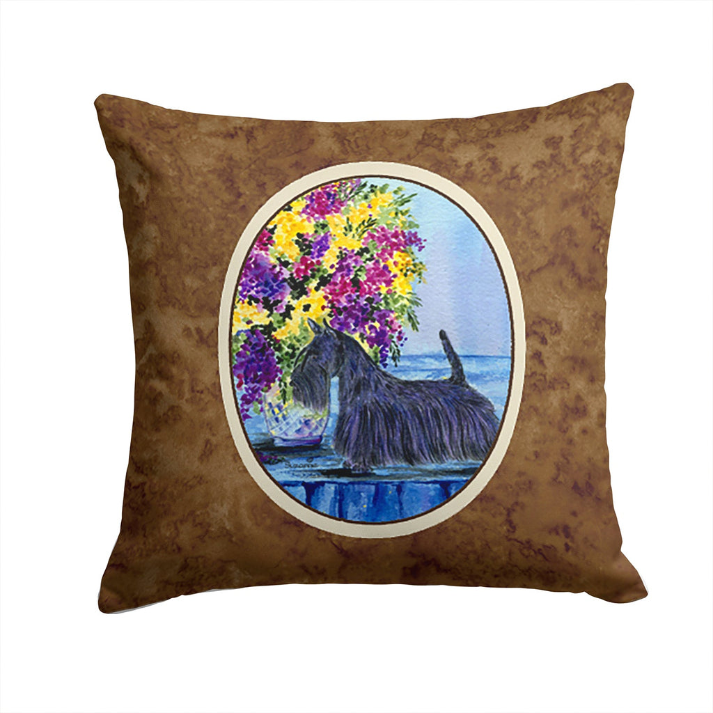Scottish Terrier Decorative Throw Pillow 14x14 Indoor Outdoor Accent Cushion, Fabric Cover with Insert for Sofa, Bed, Porch & Living Room