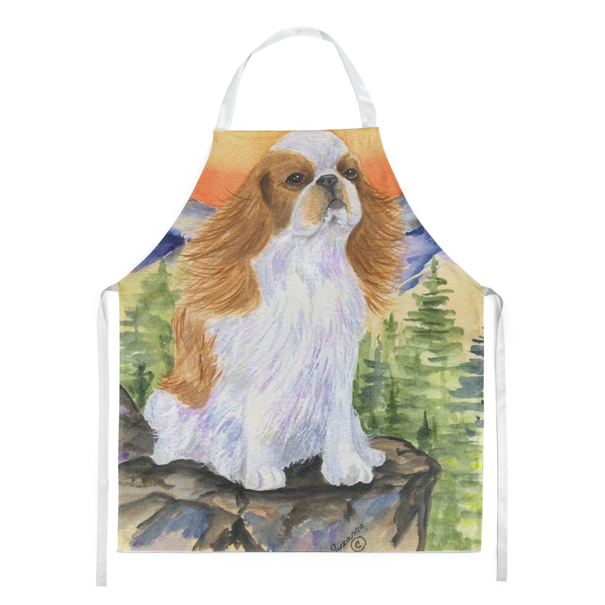 English Toy Spaniel Apron Cooking Kitchen Server Baking Crafts Gardening for Adult Women Men, Unisex, Large, Multicolor