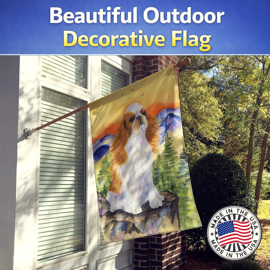 English Toy Spaniel House Flag 28x40 Porch Sleeve Pole Decorative Outside Yard Banner Artwork Wall Hanging, Polyester