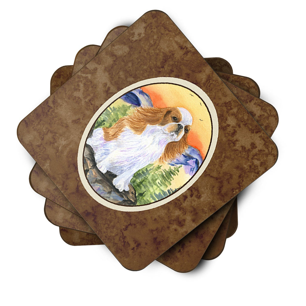 English Toy Spaniel Foam Coasters Set of 4 Cup Coasters for Indoor Outdoor, Tabletop Protection, Anti Slip, Mouse pad Material