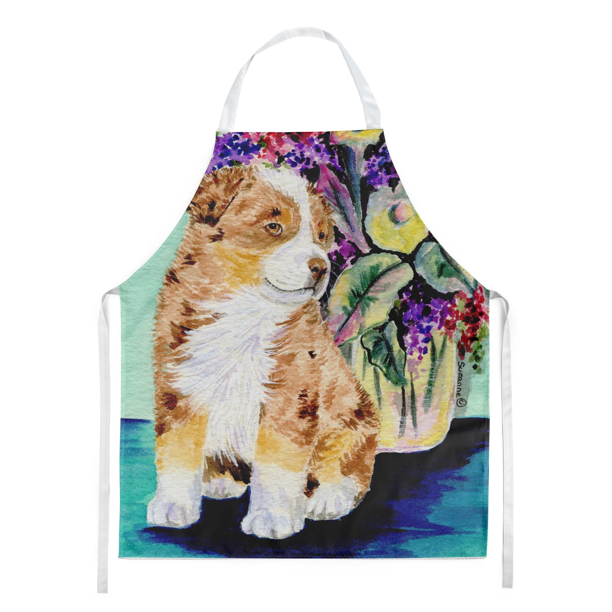Australian Shepherd Apron Cooking Kitchen Server Baking Crafts Gardening for Adult Women Men, Unisex, Large, Multicolor