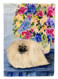 Pekingese House Flag 28x40 Porch Sleeve Pole Decorative Outside Yard Banner Artwork Wall Hanging, Polyester