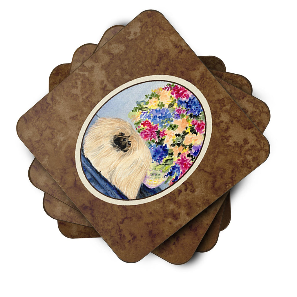 Pekingese Foam Coasters Set of 4 Cup Coasters for Indoor Outdoor, Tabletop Protection, Anti Slip, Mouse pad Material