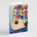 Pekingese Greeting Cards Pack of 8 Blank Cards with Envelopes Whimsical A7 Size 5x7
