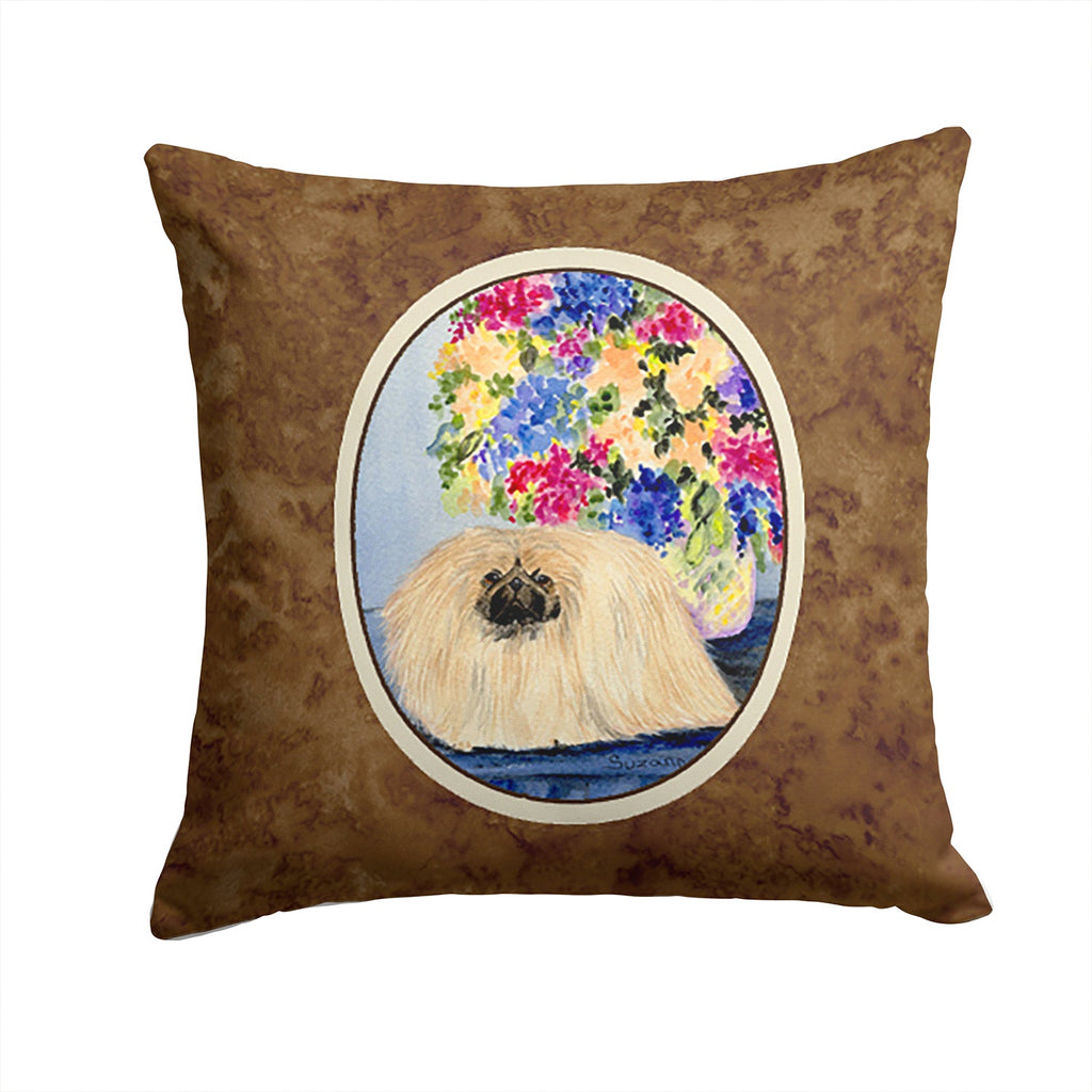 Pekingese Decorative Throw Pillow 14x14 Indoor Outdoor Accent Cushion, Fabric Cover with Insert for Sofa, Bed, Porch & Living Room
