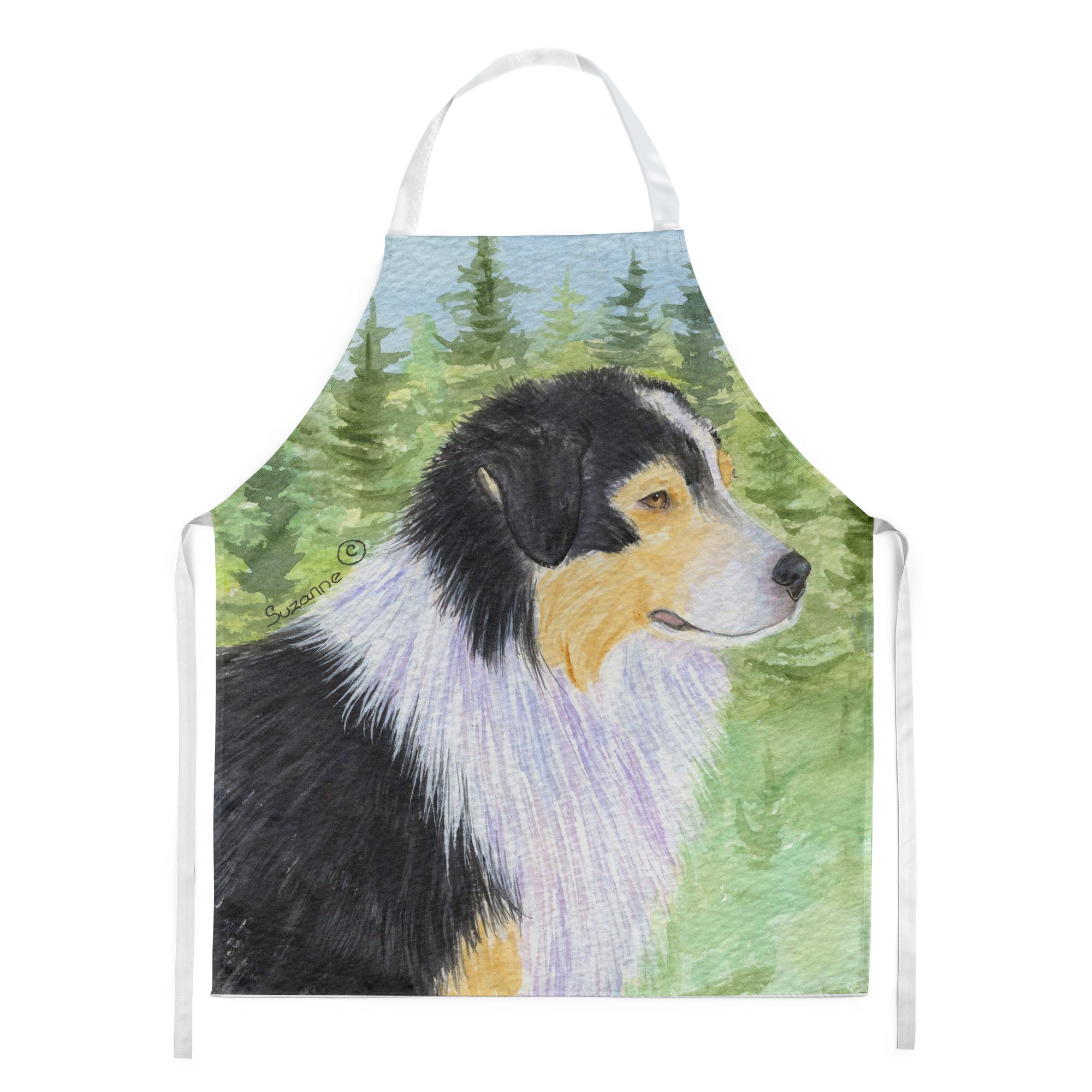 Australian Shepherd Apron Cooking Kitchen Server Baking Crafts Gardening for Adult Women Men, Unisex, Large, Multicolor
