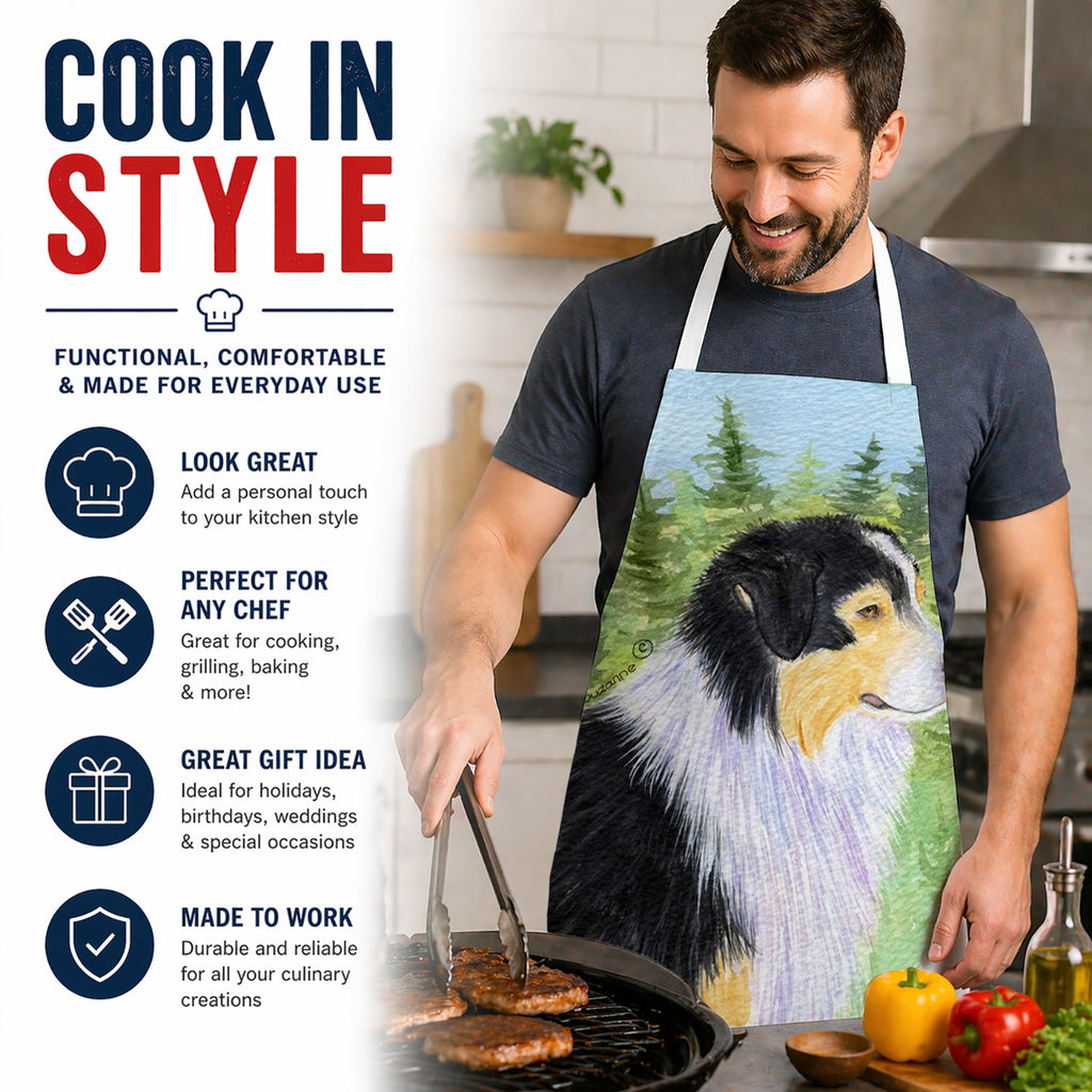 Australian Shepherd Apron Cooking Kitchen Server Baking Crafts Gardening for Adult Women Men, Unisex, Large, Multicolor