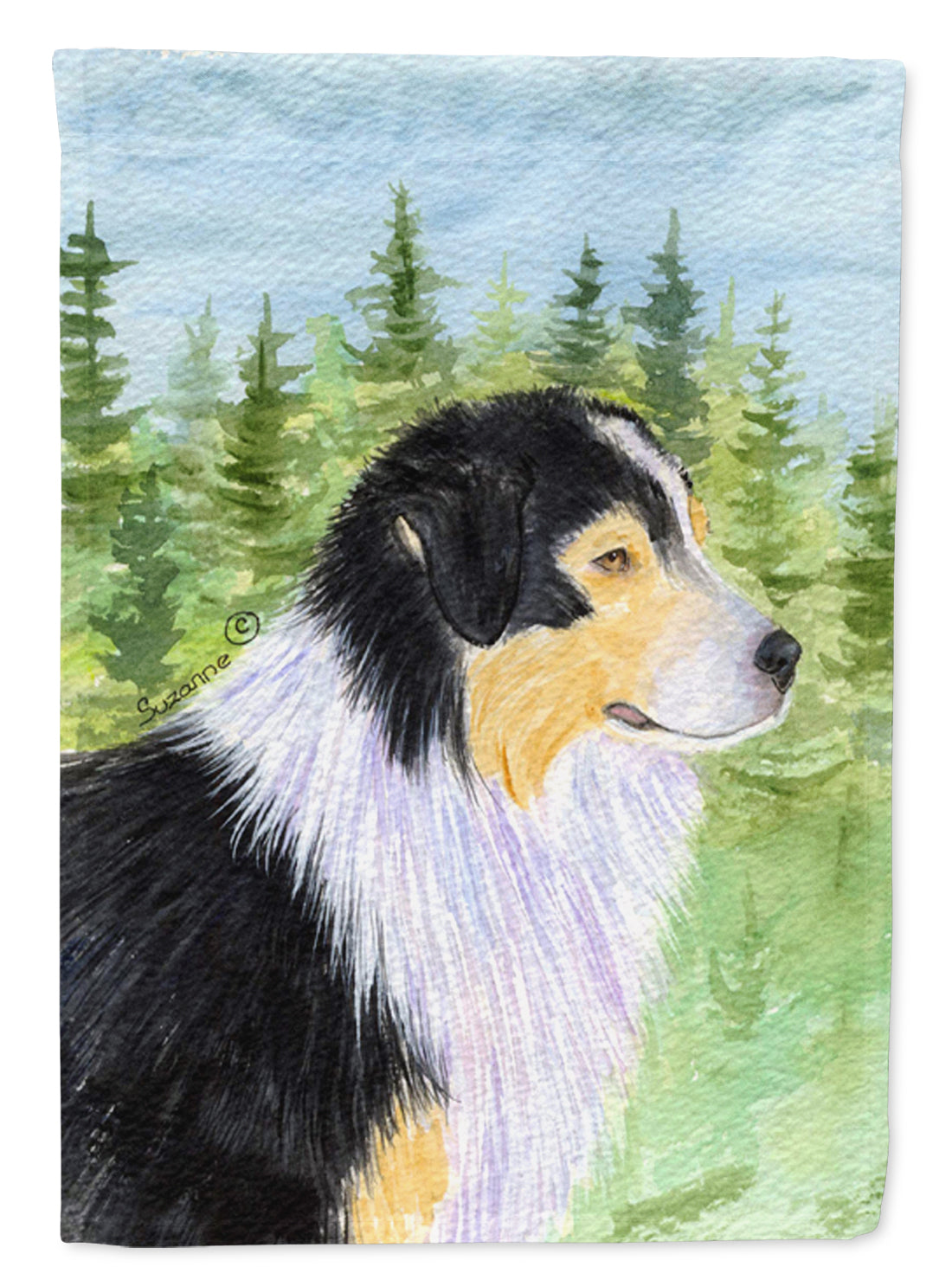 Australian Shepherd House Flag 28x40 Porch Sleeve Pole Decorative Outside Yard Banner Artwork Wall Hanging, Polyester