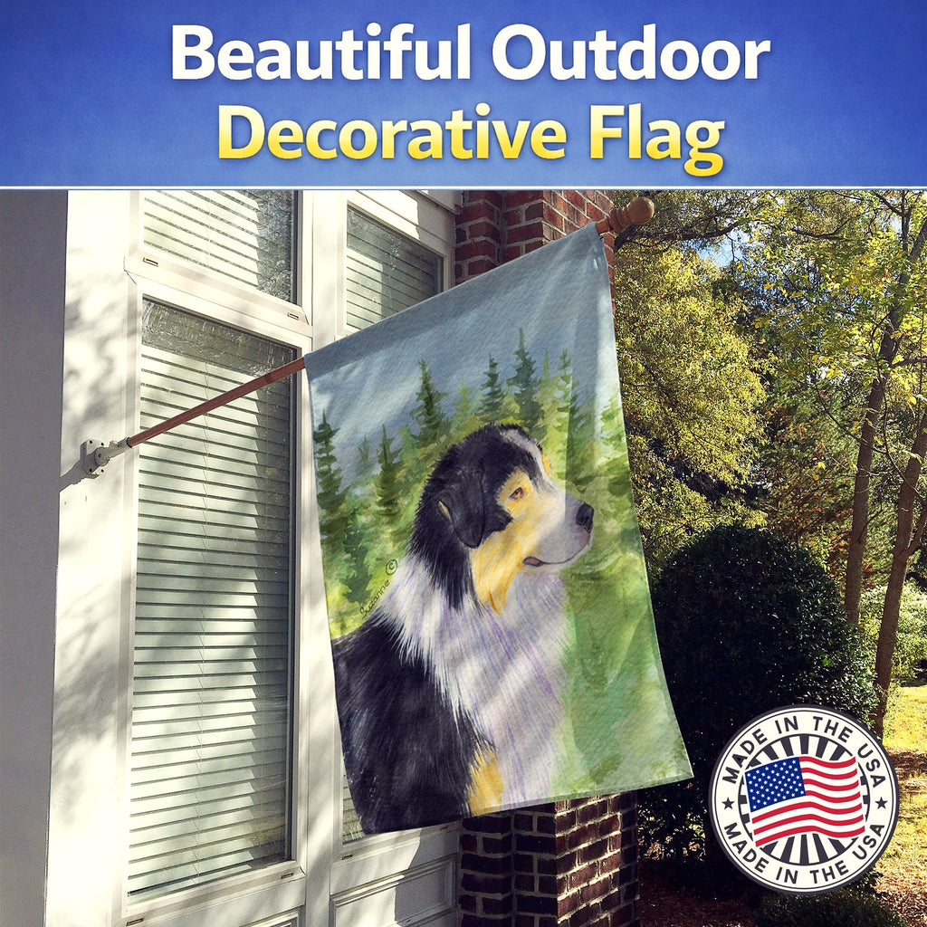 Australian Shepherd House Flag 28x40 Porch Sleeve Pole Decorative Outside Yard Banner Artwork Wall Hanging, Polyester