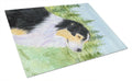 Australian Shepherd Cutting Board Tempered Glass Kitchen Cutting Surface, Heat Resistant Chopping, Non-Slip Feet, Food Prep & Serving