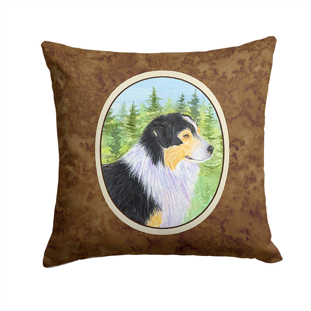 Australian Shepherd Decorative Throw Pillow 14x14 Indoor Outdoor Accent Cushion, Fabric Cover with Insert for Sofa, Bed, Porch & Living Room