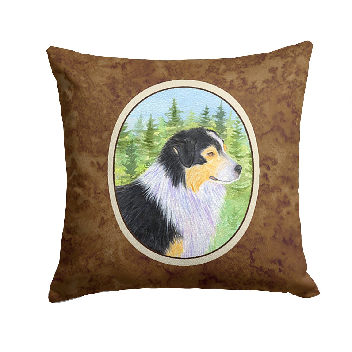 Australian Shepherd Decorative Throw Pillow 14x14 Indoor Outdoor Accent Cushion, Fabric Cover with Insert for Sofa, Bed, Porch & Living Room