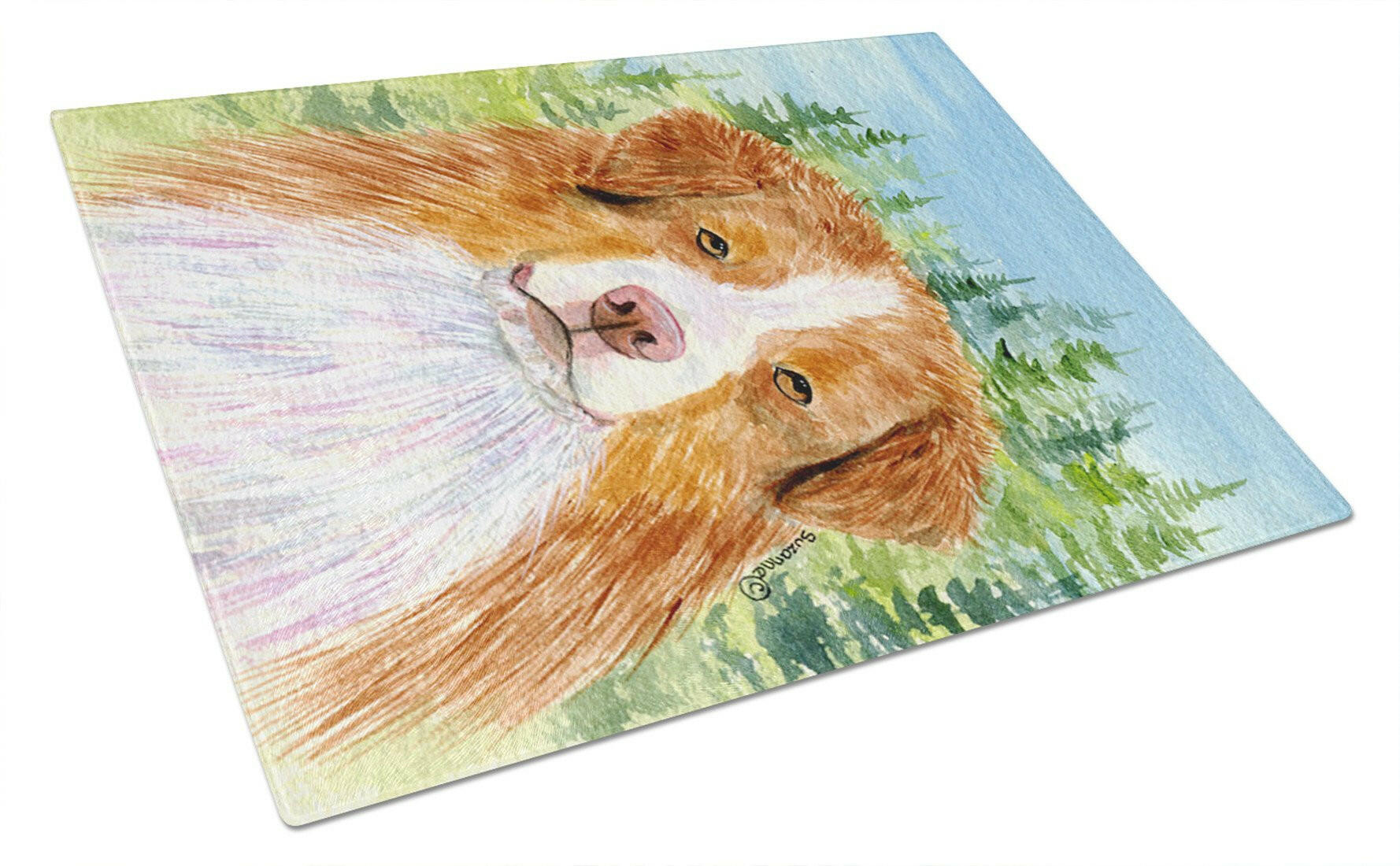 Australian Shepherd Cutting Board Tempered Glass Kitchen Cutting Surface, Heat Resistant Chopping, Non-Slip Feet, Food Prep & Serving