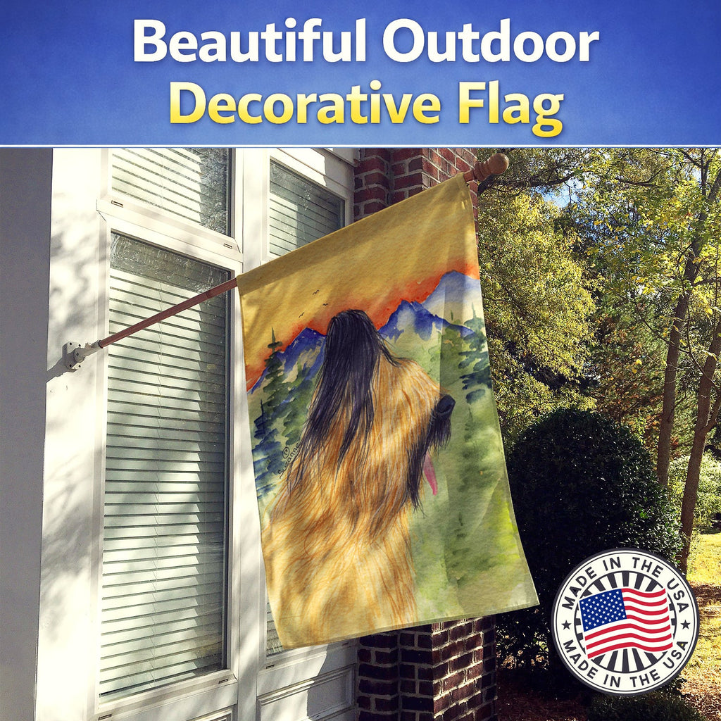 Briard House Flag 28x40 Porch Sleeve Pole Decorative Outside Yard Banner Artwork Wall Hanging, Polyester