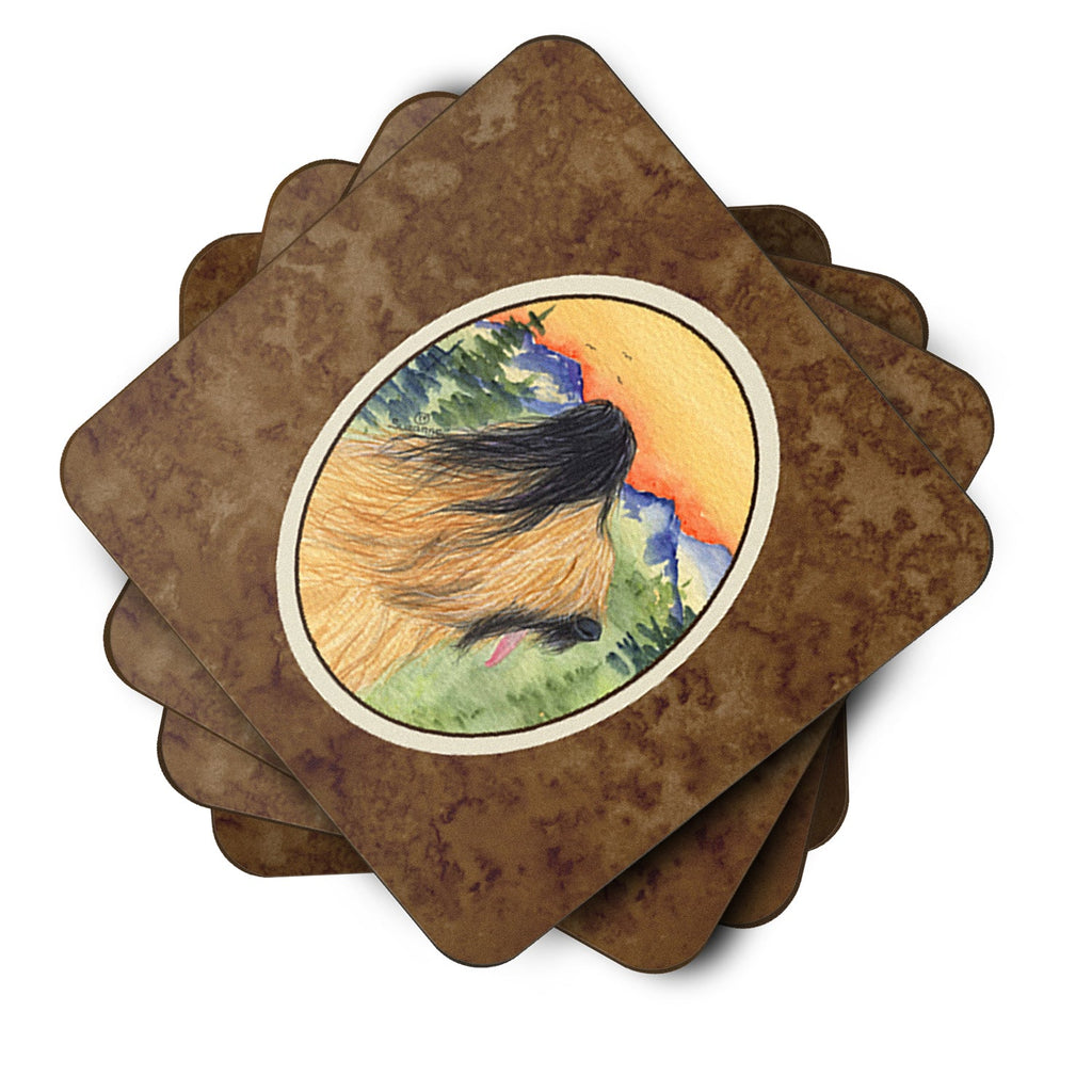 Briard Foam Coasters Set of 4 Cup Coasters for Indoor Outdoor, Tabletop Protection, Anti Slip, Mouse pad Material