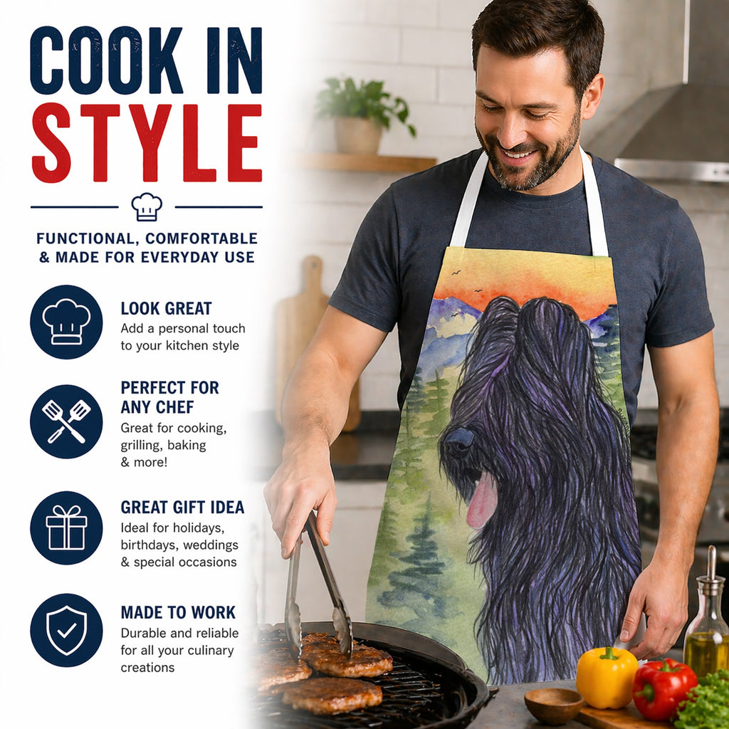 Briard Apron Cooking Kitchen Server Baking Crafts Gardening for Adult Women Men, Unisex, Large, Multicolor