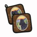 Briard Pot Holder Set of 2 Heat Resistant Quilted Hot Pads 7.5 x 7.5 Inch, Insulated Kitchen Trivets for Cooking & Baking