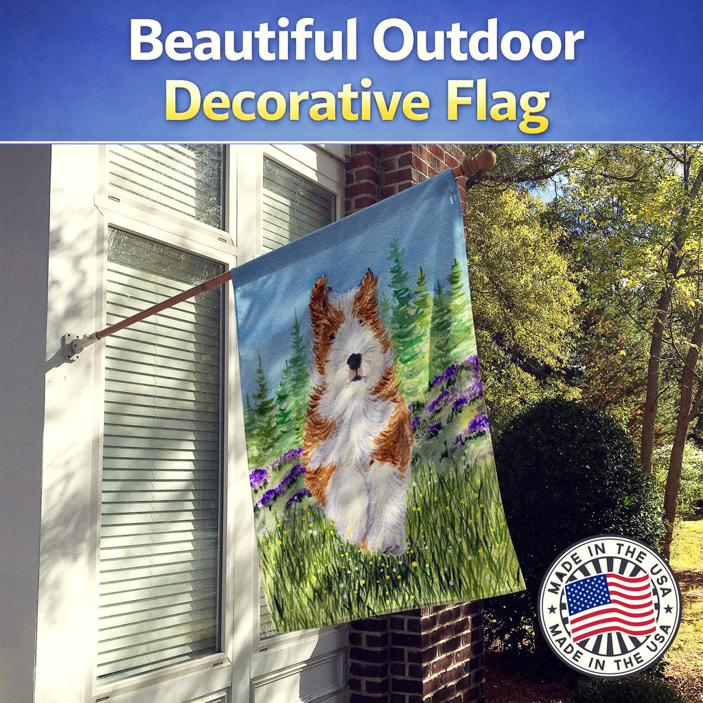Bearded Collie House Flag 28x40 Porch Sleeve Pole Decorative Outside Yard Banner Artwork Wall Hanging, Polyester