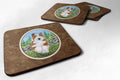 Bearded Collie Foam Coasters Set of 4 Cup Coasters for Indoor Outdoor, Tabletop Protection, Anti Slip, Mouse pad Material