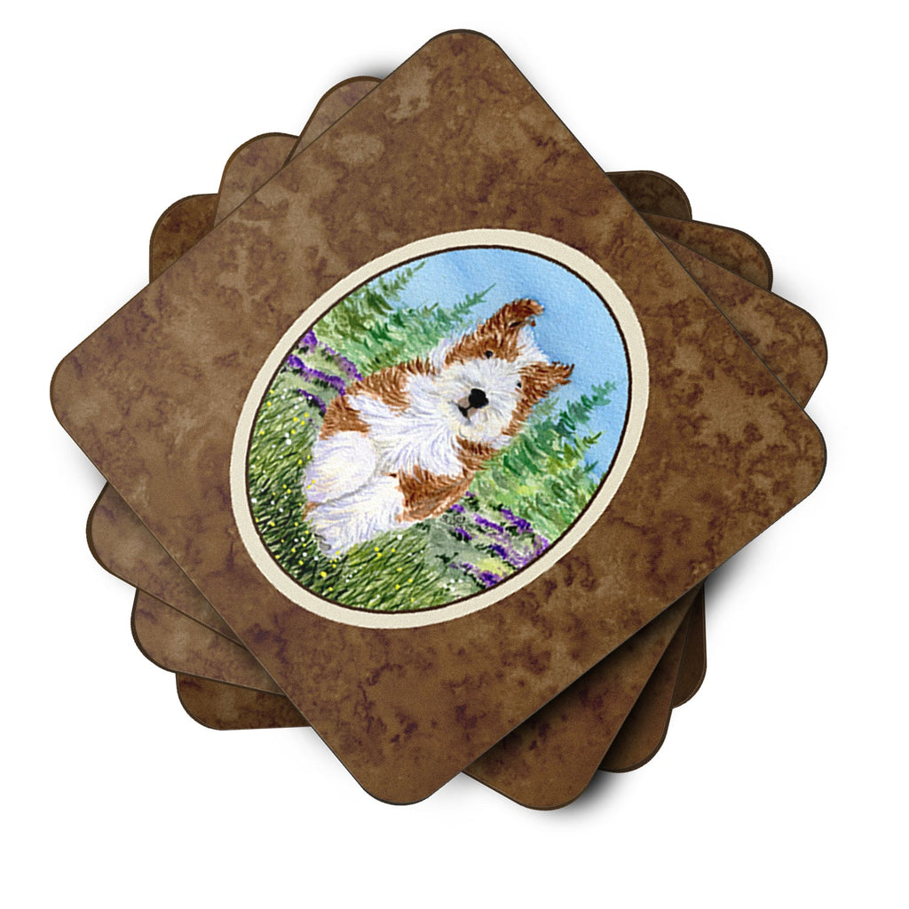 Bearded Collie Foam Coasters Set of 4 Cup Coasters for Indoor Outdoor, Tabletop Protection, Anti Slip, Mouse pad Material