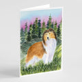 Sheltie Greeting Cards Pack of 8 Blank Cards with Envelopes Whimsical A7 Size 5x7