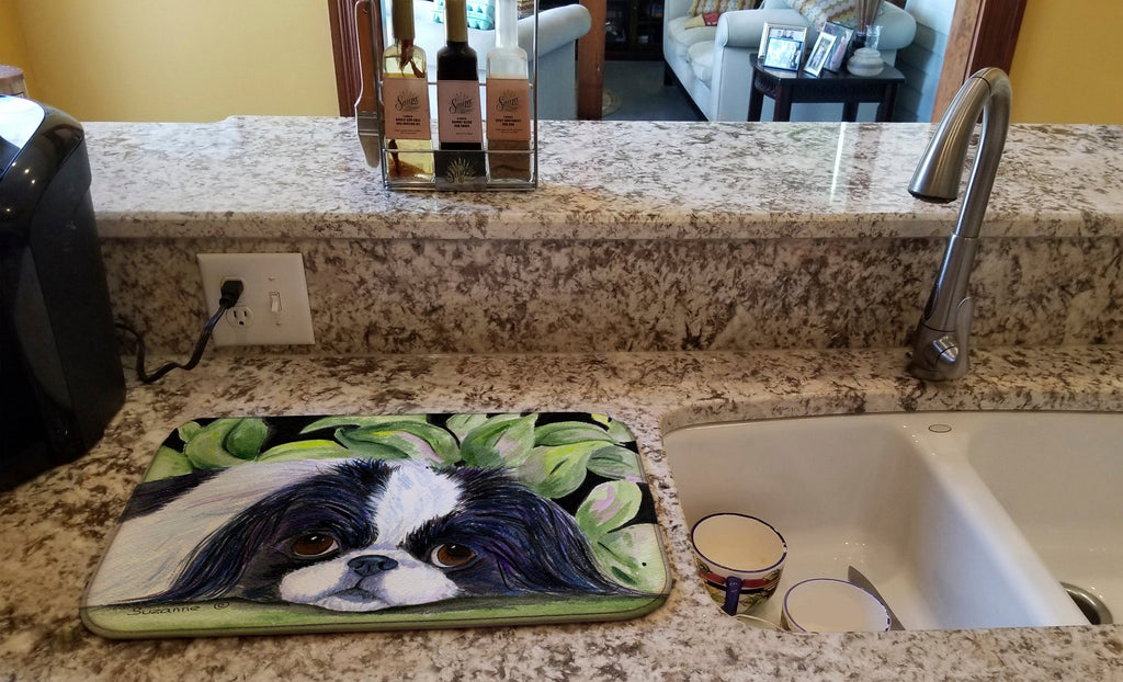 Japanese Chin Dish Drying Mat Absorbent Dish Drying Mat Pad for Kitchen Counter Dish Drainer Mat for Countertop, 14 x 21", Multicolor