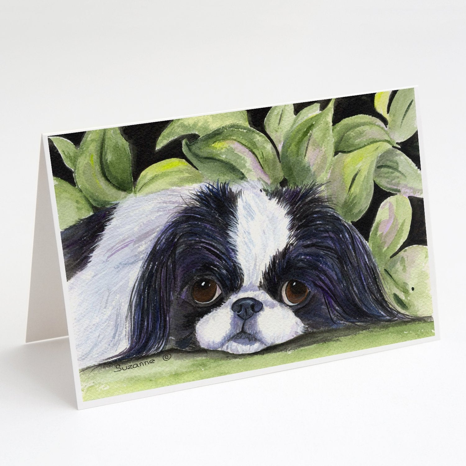 Japanese Chin Greeting Cards Pack of 8 Blank Cards with Envelopes Whimsical A7 Size 5x7