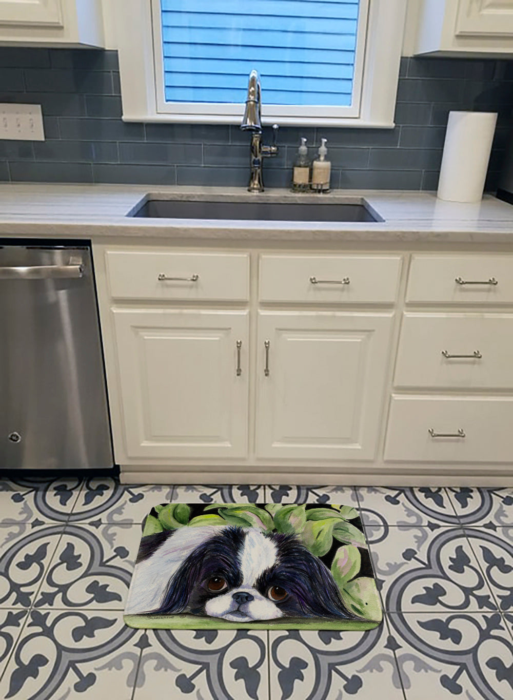 Japanese Chin Memory Foam Kitchen Mat Machine Washable Anti-Fatigue Cushion Comfort Bath or Kitchen Rug
