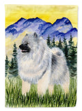 Keeshond House Flag 28x40 Porch Sleeve Pole Decorative Outside Yard Banner Artwork Wall Hanging, Polyester