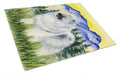 Keeshond Cutting Board Tempered Glass Kitchen Cutting Surface, Heat Resistant Chopping, Non-Slip Feet, Food Prep & Serving
