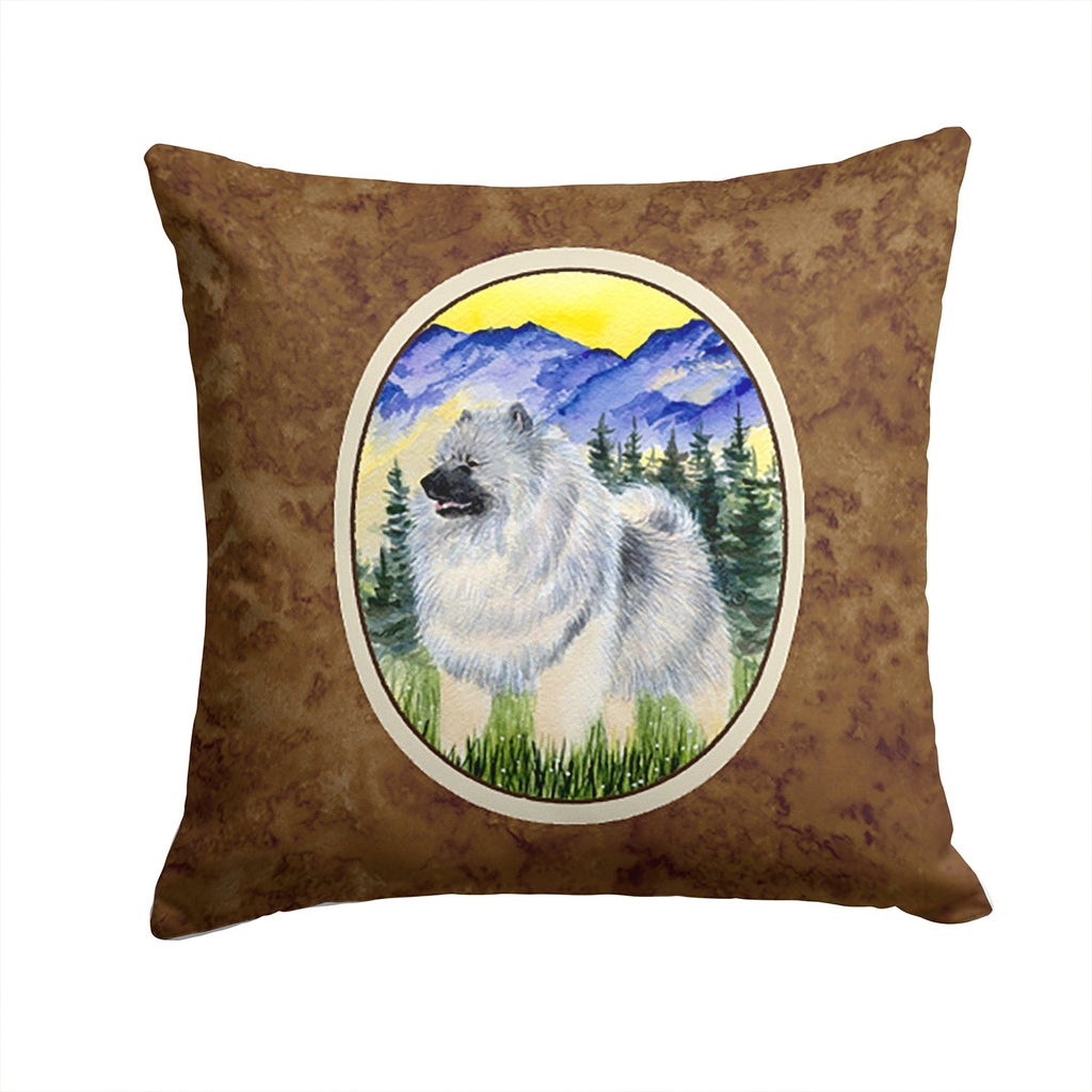 Keeshond Decorative Throw Pillow 14x14 Indoor Outdoor Accent Cushion, Fabric Cover with Insert for Sofa, Bed, Porch & Living Room