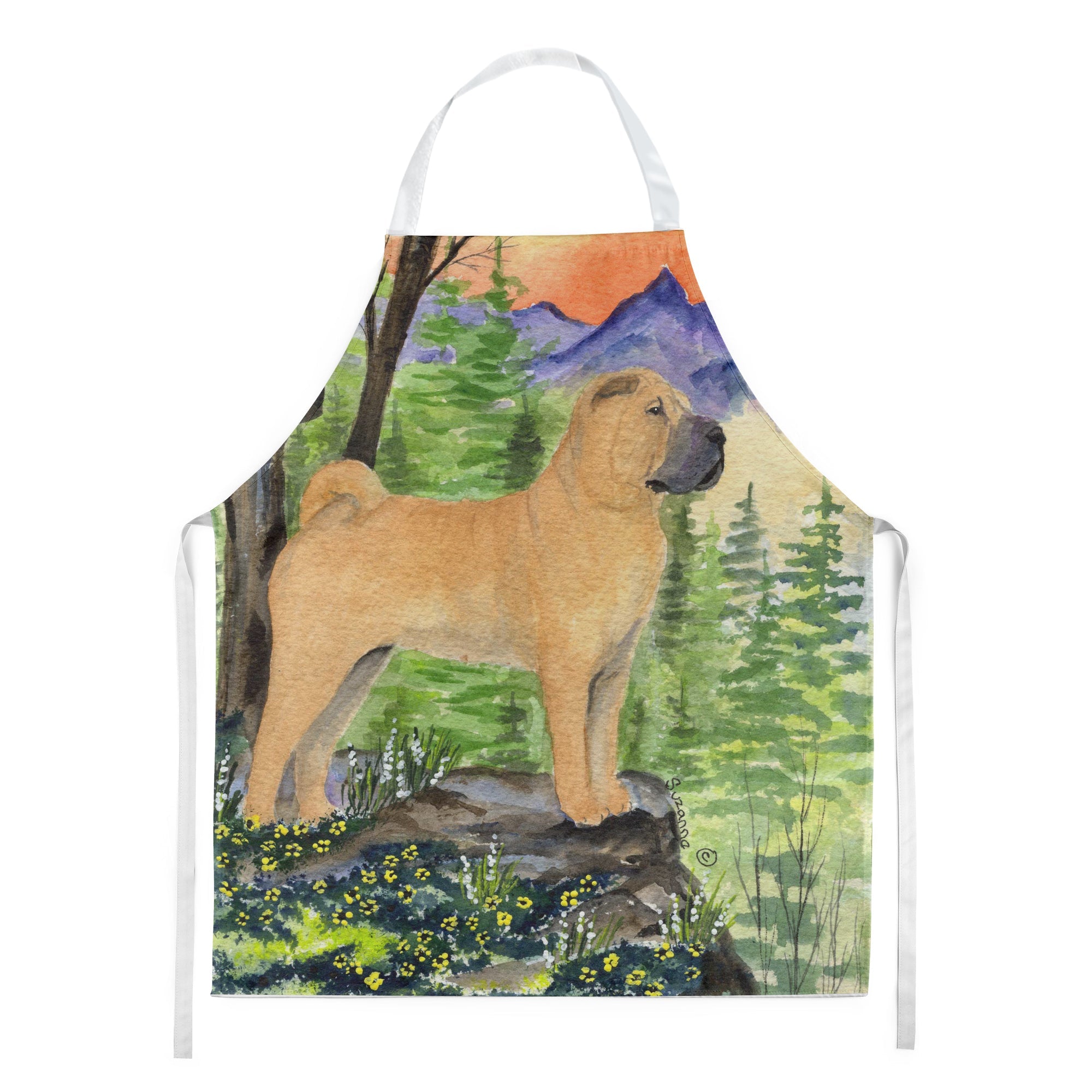 Shar Pei Apron Cooking Kitchen Server Baking Crafts Gardening for Adult Women Men, Unisex, Large, Multicolor