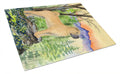 Shar Pei Cutting Board Tempered Glass Kitchen Cutting Surface, Heat Resistant Chopping, Non-Slip Feet, Food Prep & Serving