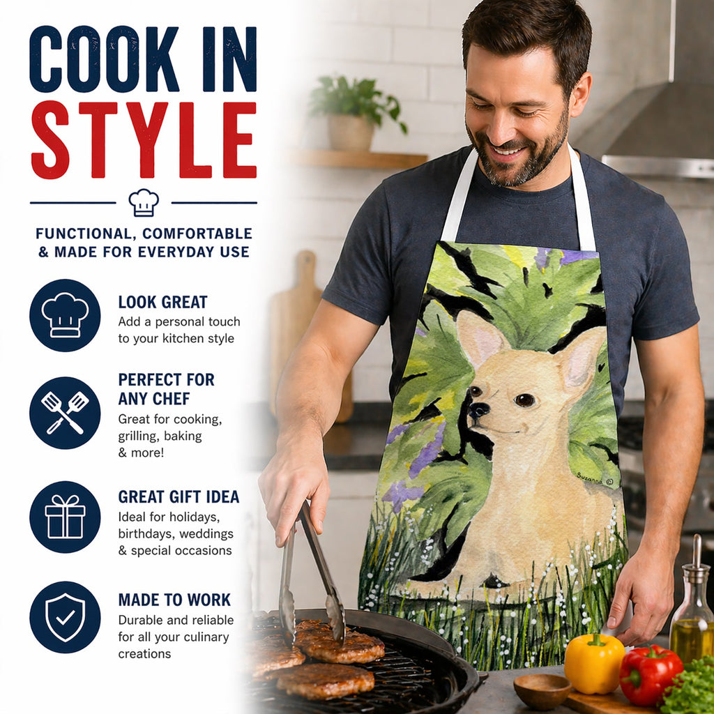 Chihuahua Apron Cooking Kitchen Server Baking Crafts Gardening for Adult Women Men, Unisex, Large, Multicolor