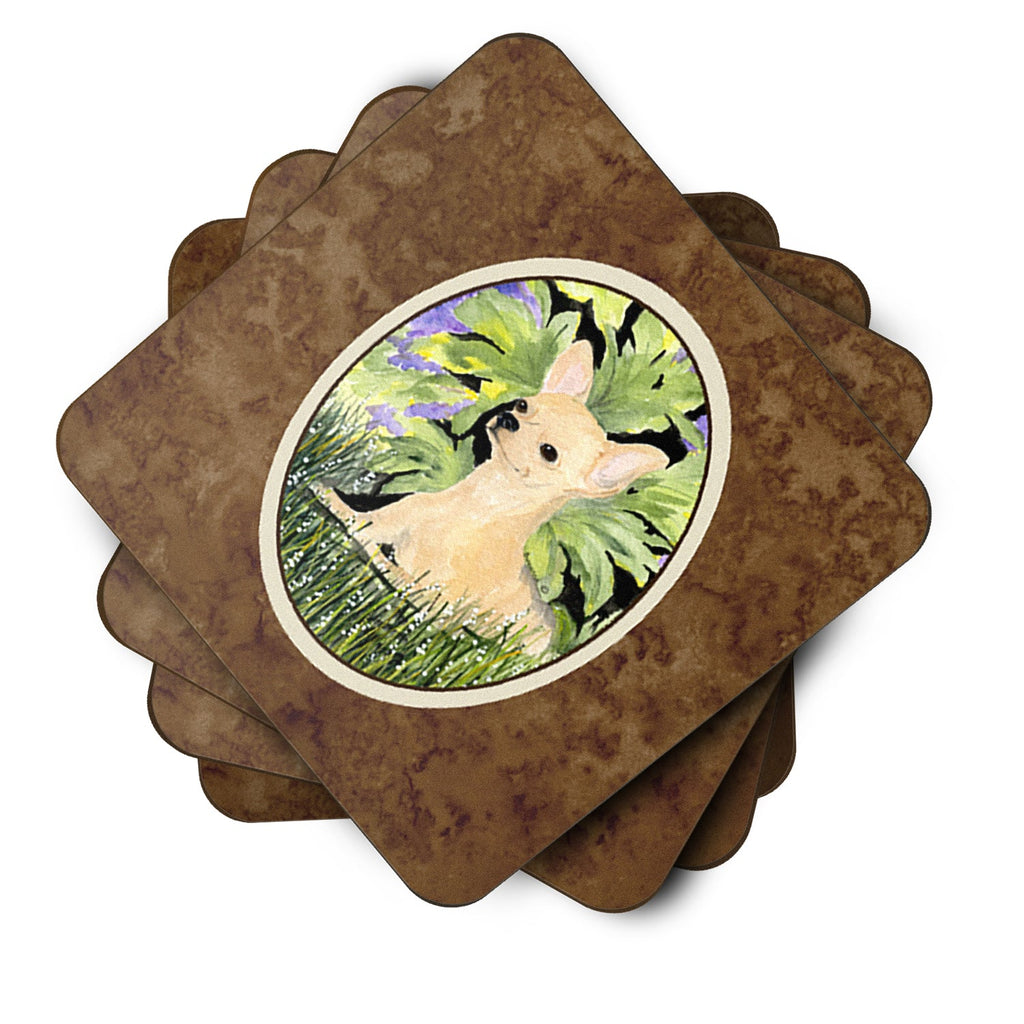 Chihuahua Foam Coasters Set of 4 Cup Coasters for Indoor Outdoor, Tabletop Protection, Anti Slip, Mouse pad Material