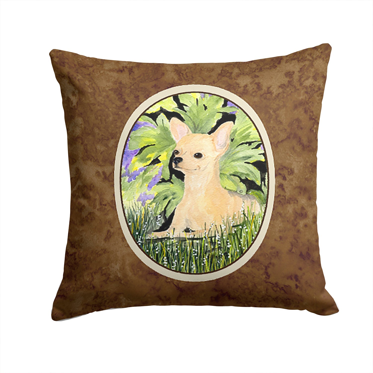 Chihuahua Decorative Throw Pillow 14x14 Indoor Outdoor Accent Cushion, Fabric Cover with Insert for Sofa, Bed, Porch & Living Room