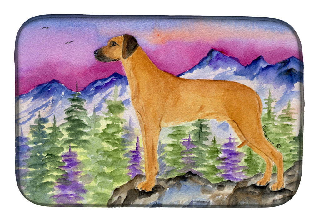 Rhodesian Ridgeback Dish Drying Mat Absorbent Dish Drying Mat Pad for Kitchen Counter Dish Drainer Mat for Countertop, 14 x 21", Multicolor
