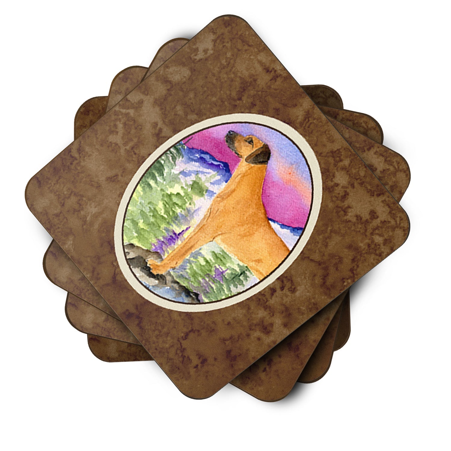 Rhodesian Ridgeback Foam Coasters Set of 4 Cup Coasters for Indoor Outdoor, Tabletop Protection, Anti Slip, Mouse pad Material