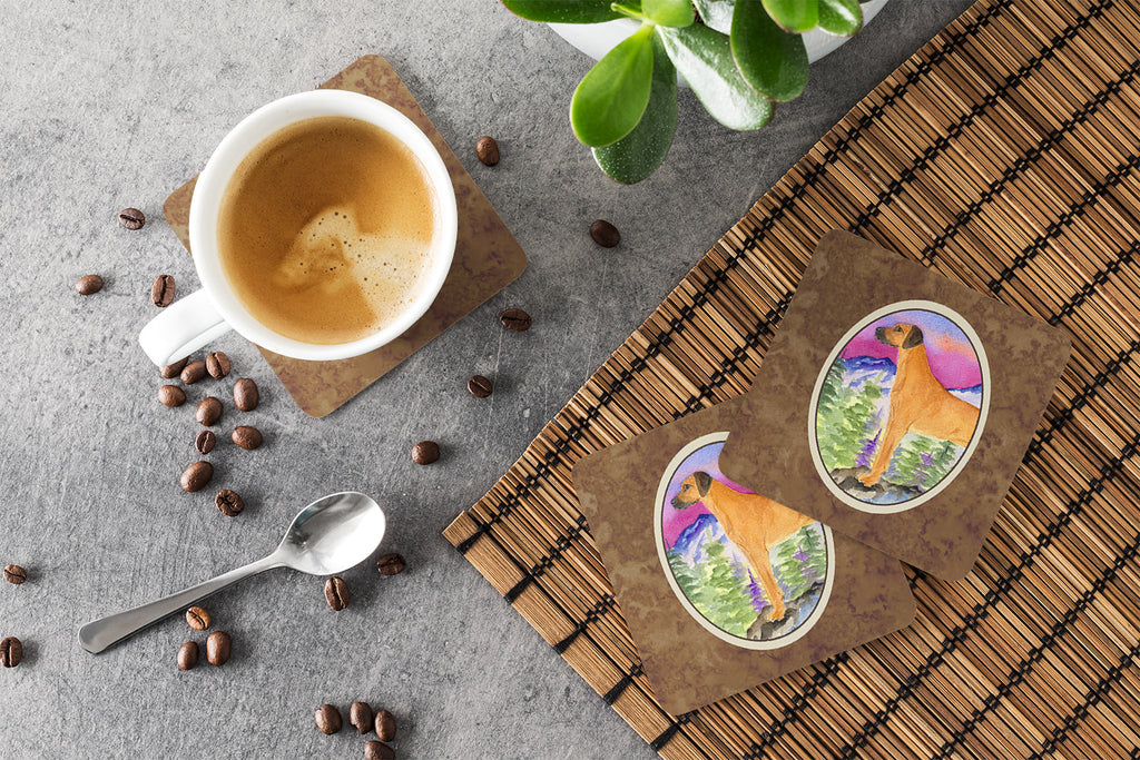 Rhodesian Ridgeback Foam Coasters Set of 4 Cup Coasters for Indoor Outdoor, Tabletop Protection, Anti Slip, Mouse pad Material