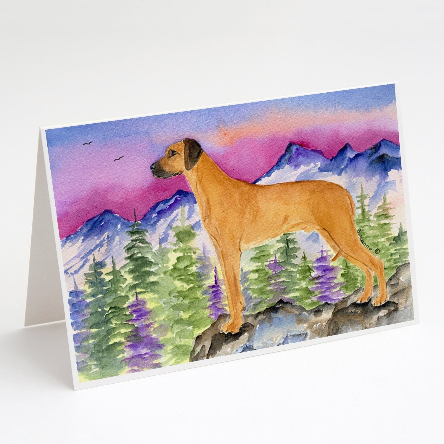 Rhodesian Ridgeback Greeting Cards Pack of 8 Blank Cards with Envelopes Whimsical A7 Size 5x7
