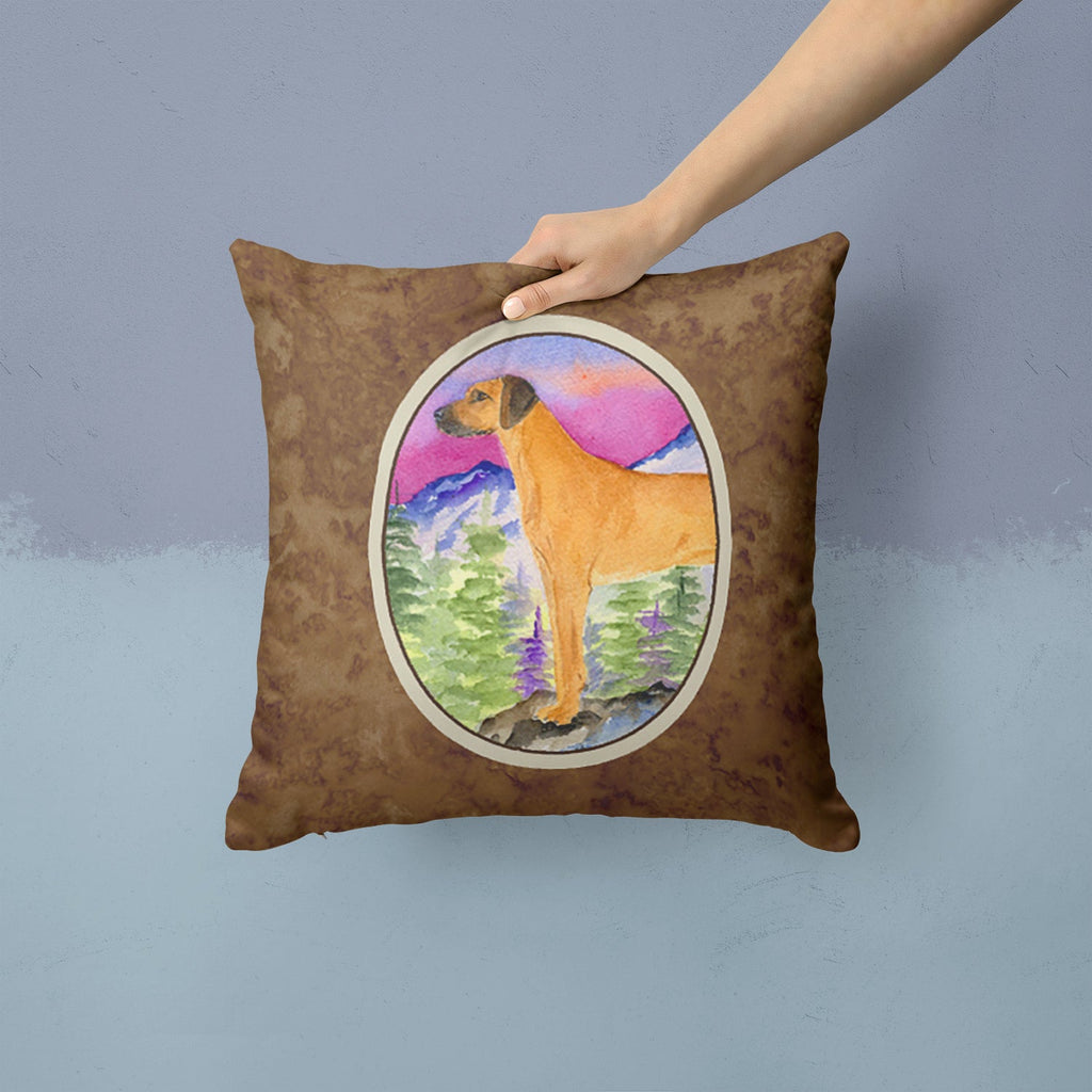 Rhodesian Ridgeback Decorative Throw Pillow 14x14 Indoor Outdoor Accent Cushion, Fabric Cover with Insert for Sofa, Bed, Porch & Living Room